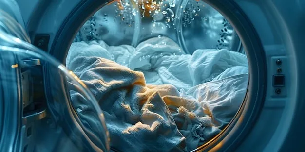Close-up shot of a washing machine's control panel, focusing on the different settings like