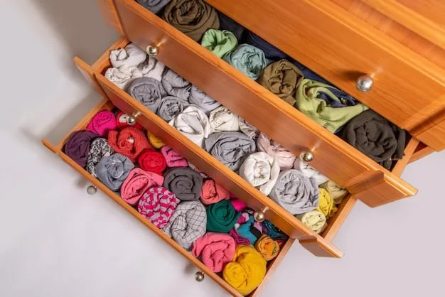 A well-organized closet with clothes neatly arranged by color and type. Various accessories like scarves, belts, and jewelry are displayed on shelves and hangers, demonstrating how accessories can enhance different outfits.