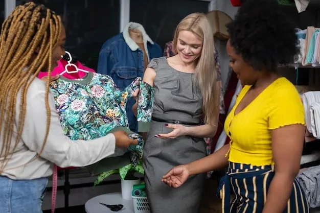 A diverse group of fashion designers and buyers networking at a more intimate regional fashion event, showcasing traditional garments alongside contemporary designs, reflecting a blend of cultural influences.