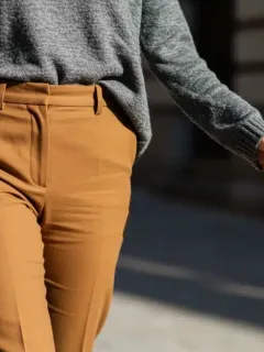 Woman in elegant, budget-friendly outfit