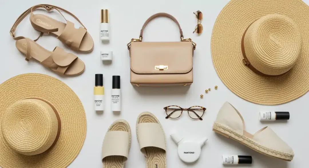 Summer accessories and handbag in Pantone 2026 Color of the Year