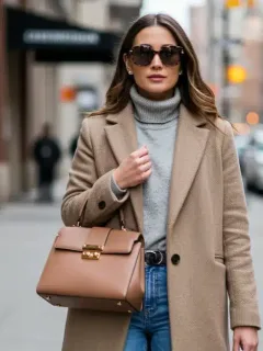Woman showcasing chic, budget-friendly celebrity-inspired style