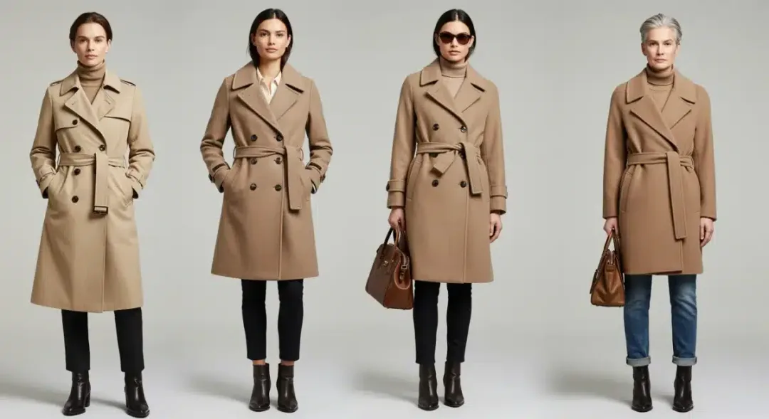 Diverse individuals modeling classic, versatile coat styles