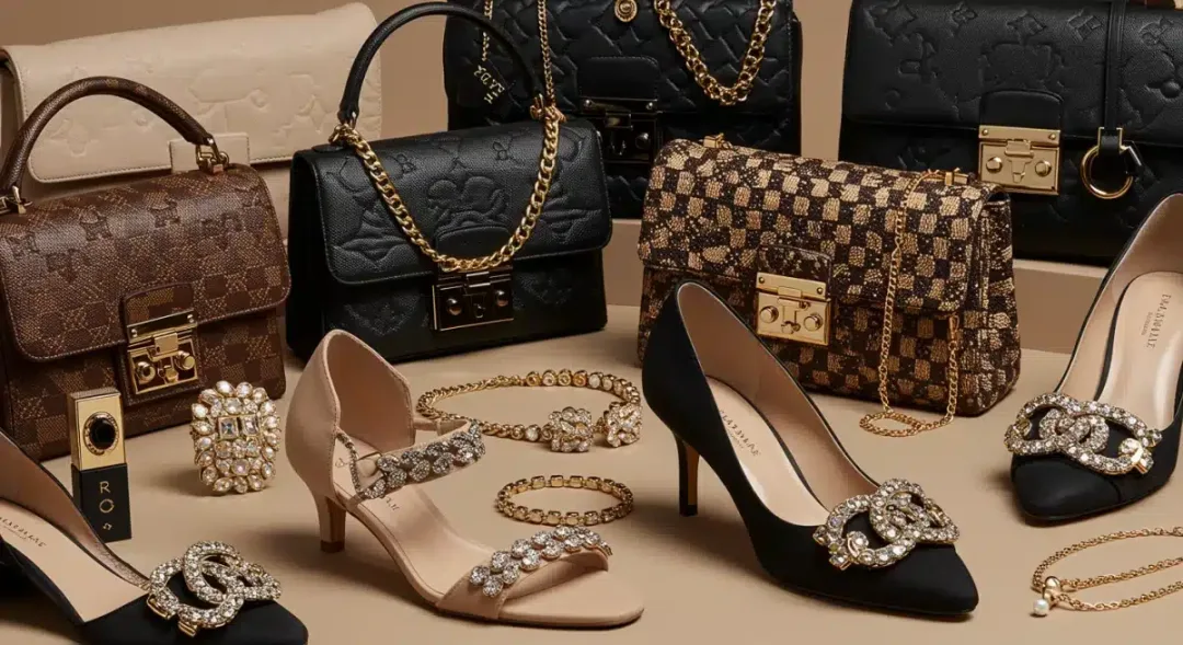 High-quality designer dupe accessories on display