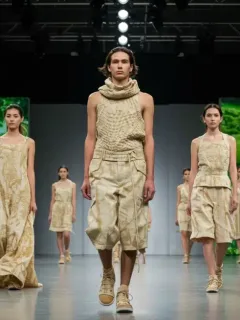 Models displaying sustainable fashion at a US event, 2026