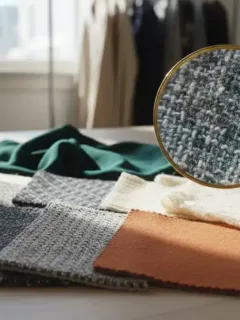 Close-up of diverse fabric swatches for understanding fabric quality assessment.