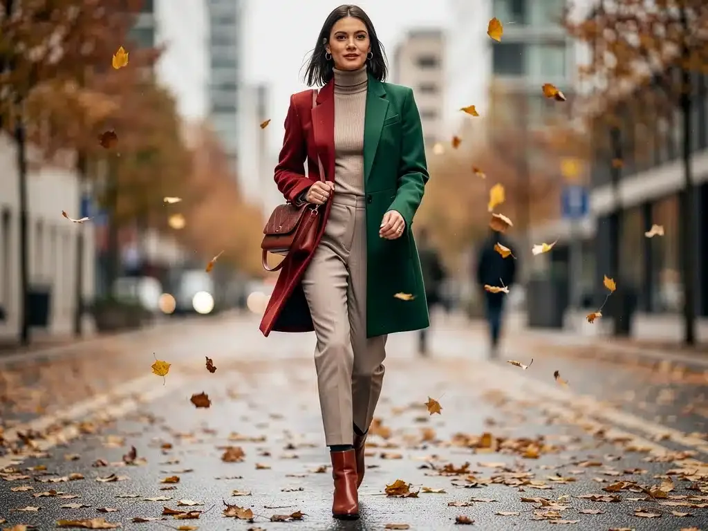 Woman in Fall 2026 Pantone color outfit