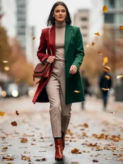 Woman in Fall 2026 Pantone color outfit