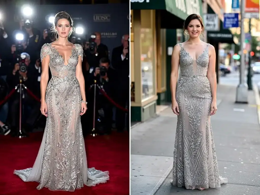 High-end celebrity fashion versus affordable duplicate comparison 2026