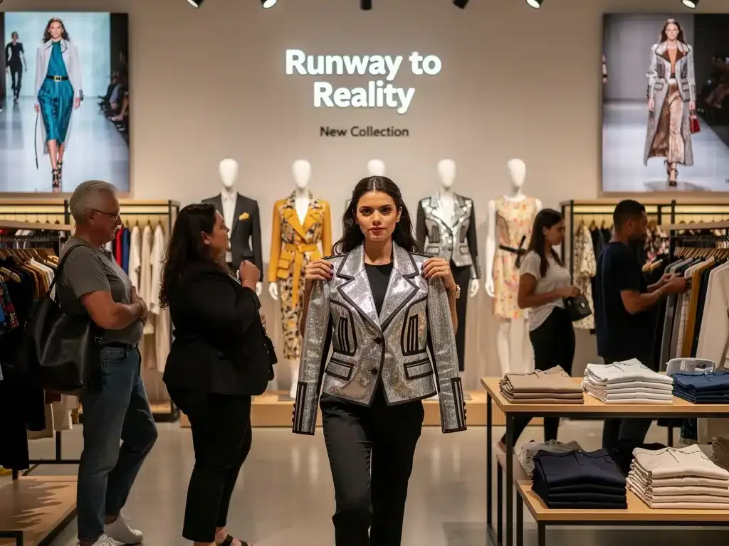 Consumers purchasing fashion reflecting recent runway trends.