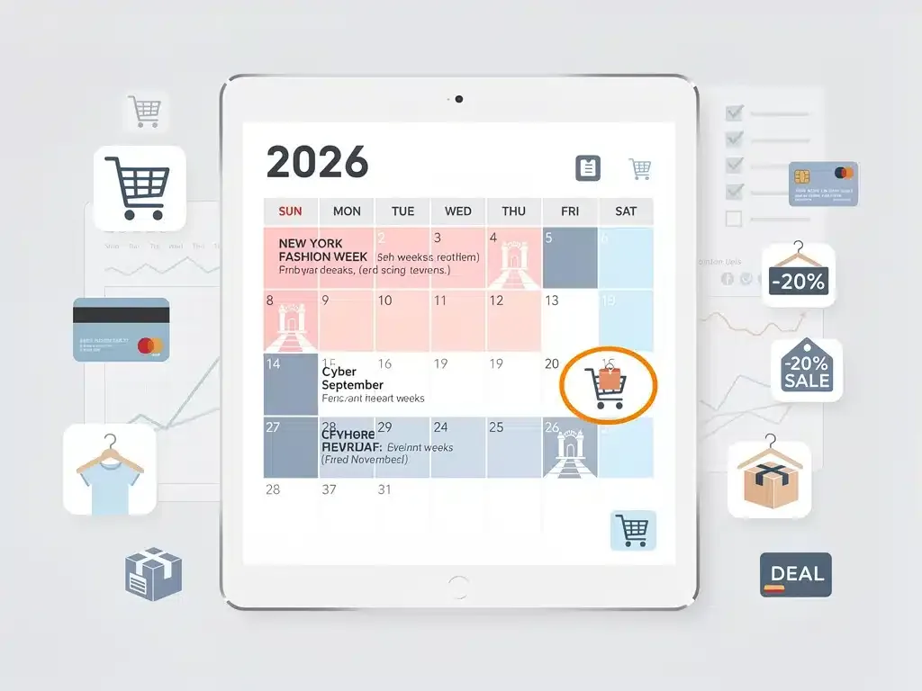 2026 fashion calendar, key retail dates, online shopping planning