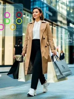 Woman with shopping bags, smart shopper strategy, US fashion events, online deals 2026