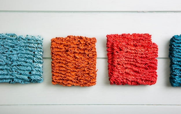 A close-up photograph showcasing fabric swatches in varying textures and shades of the Pantone Color of the Year 2025, arranged on a wooden table with natural light highlighting the depth and vibrancy of each swatch. There are design tools such as a color palette guide and scissors nearby, implying a design process.