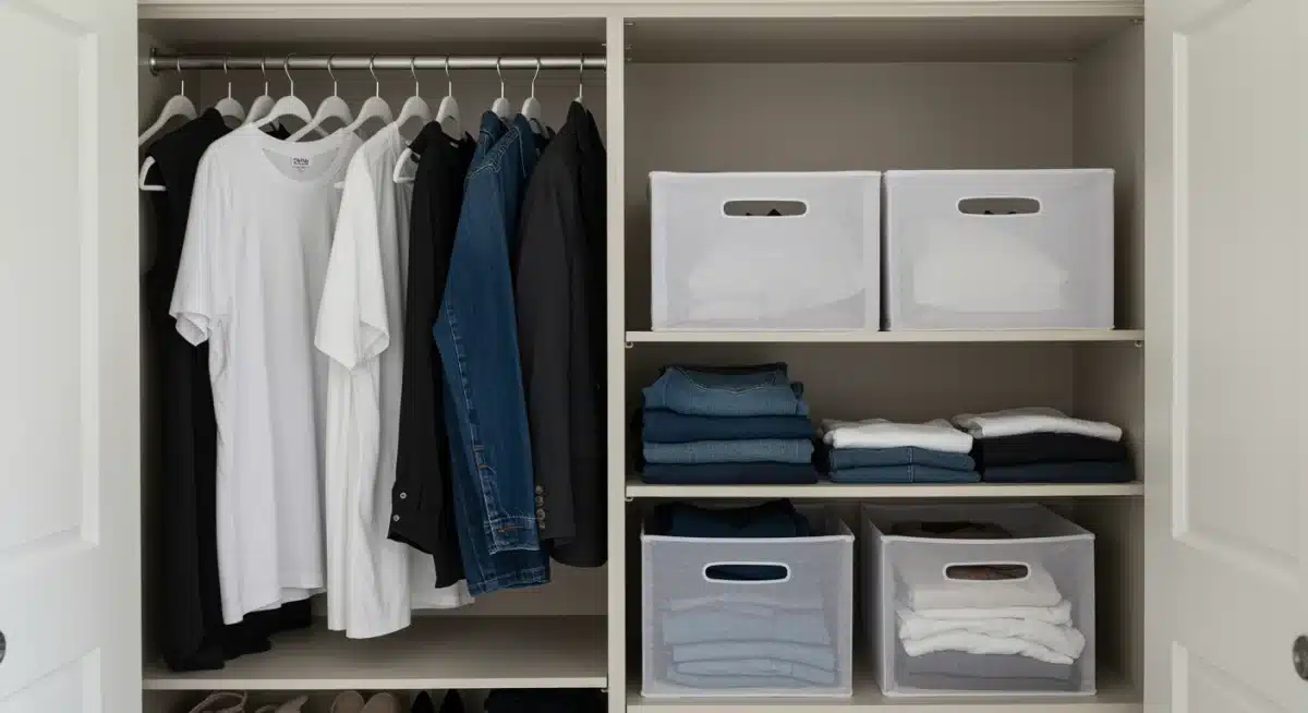 Curated capsule wardrobe with versatile clothing items