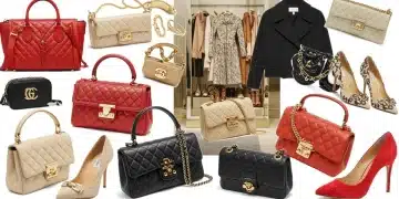 Designer handbags, shoes, and clothing from a celebrity closet purge, offering luxury fashion at a discount.