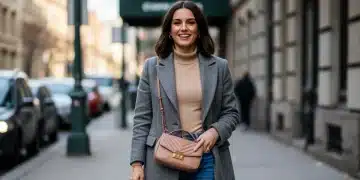 Woman in high-quality celebrity style dupe outfit