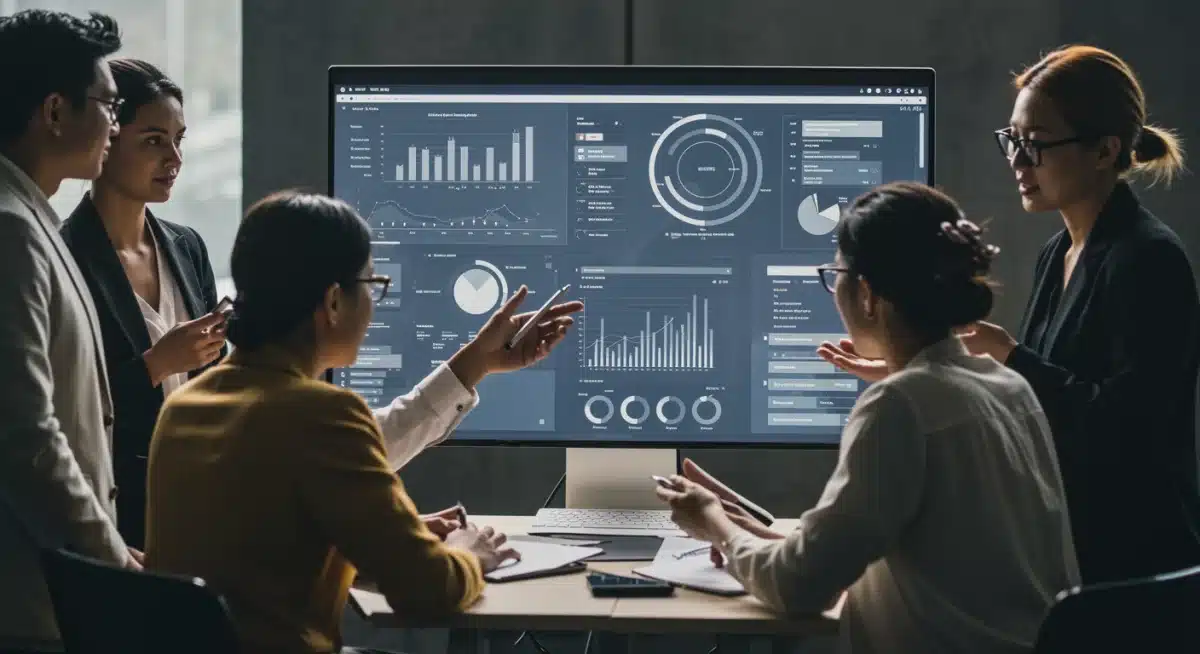 Fashion professionals using analytics dashboards for event strategy