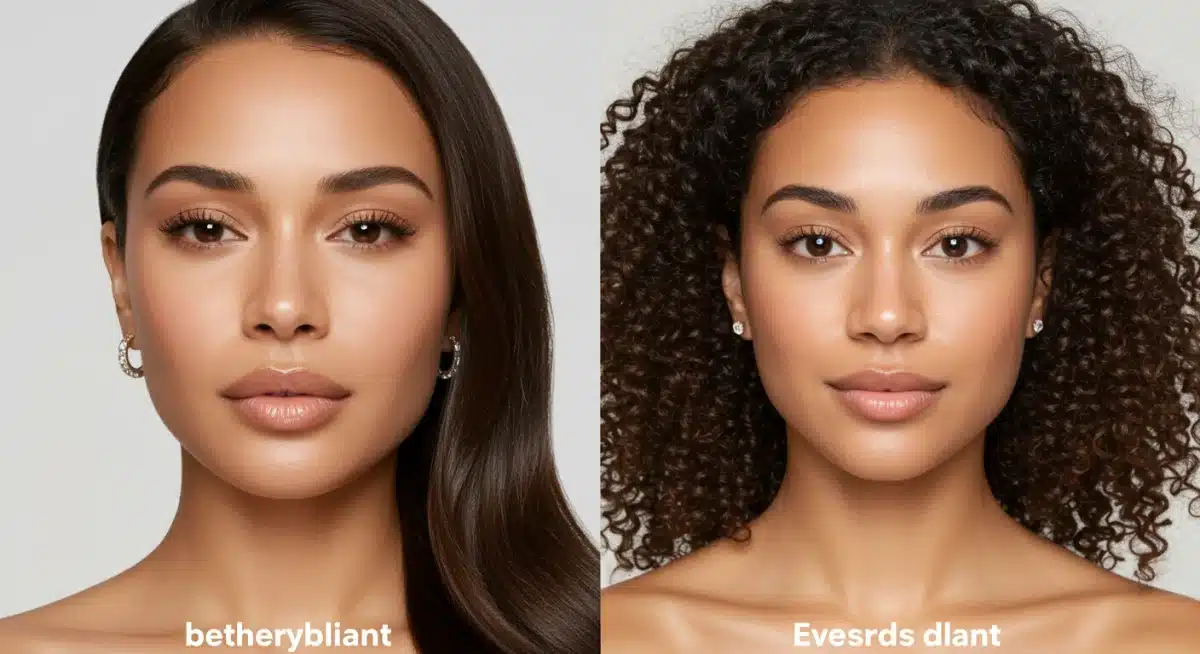 Split image comparing celebrity skin to results from affordable skincare routines.